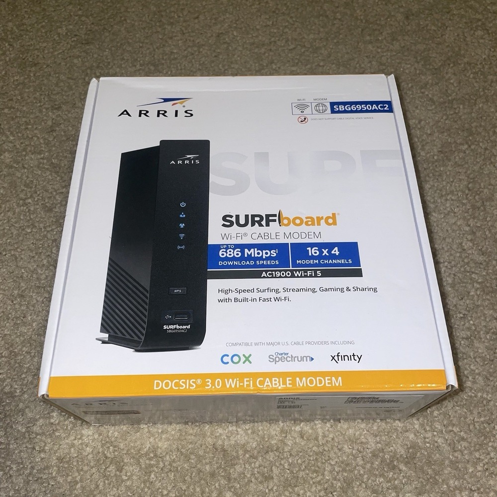 Arris SURFboard SBG6950AC2 DOCSIS 3.0 Wi-Fi Cable Modem AC1900 Dual Band Router